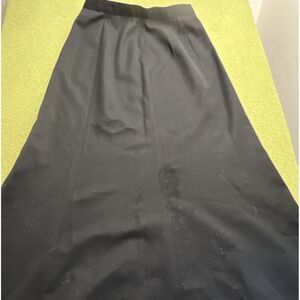 VTG JH Collectible Womens 6 Petite Plain Black Wool A Line Career MIDI AS IS, US